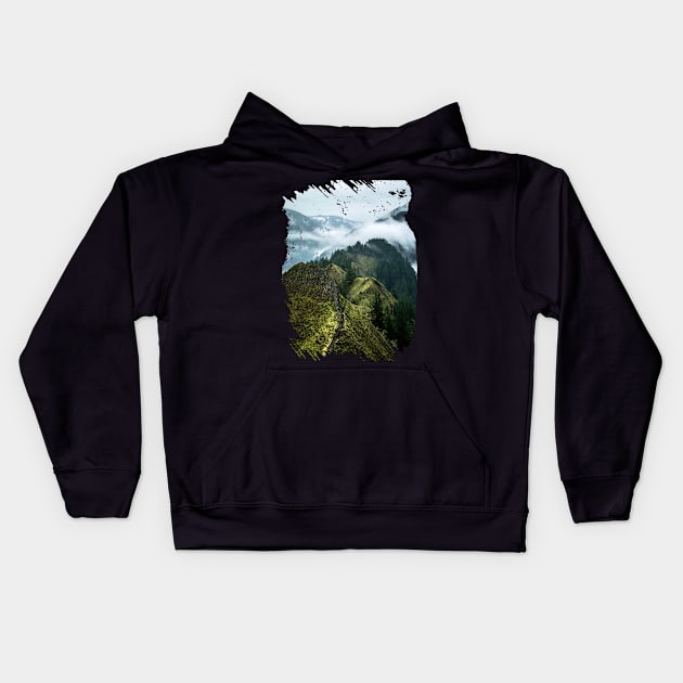 Mountain Range Kids Hoodie by Giftees